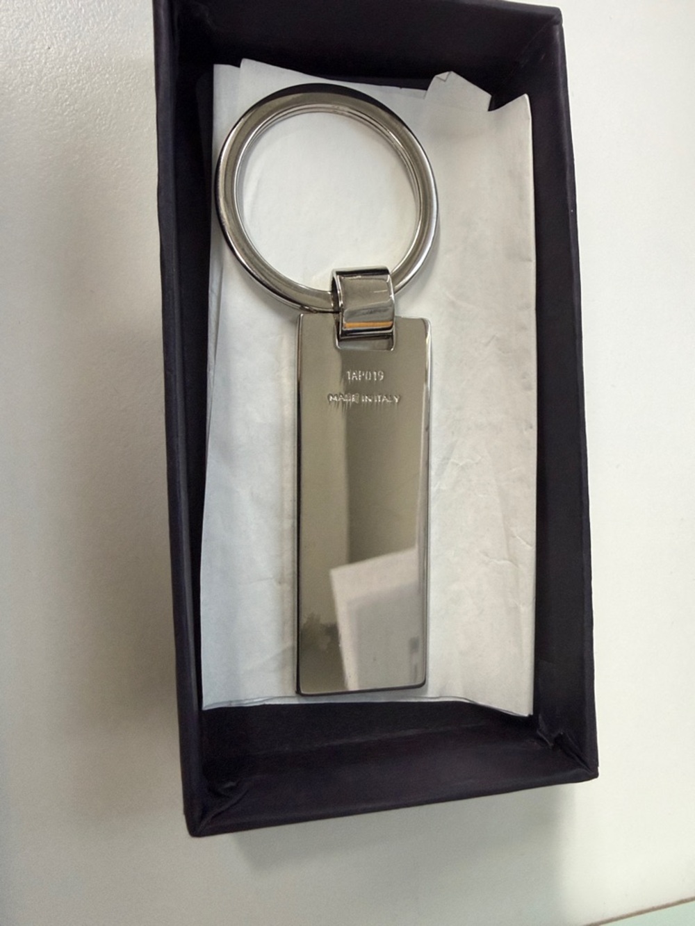 Prada Silver Keyring with Blue Enamel Inlay - Picture 2 of 4
